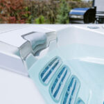 Reguliuojamo aukščio galvos atlošas su apšviestu JetPak dangteliu