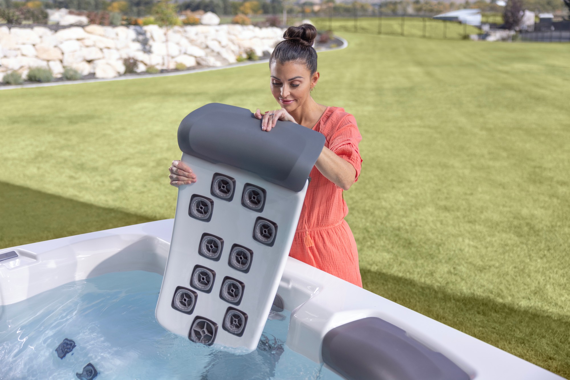 keičiamieji JetPak masažo moduliai skirtingiems masažo tipams